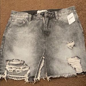 Faded Gray Denim Skirt from Free People